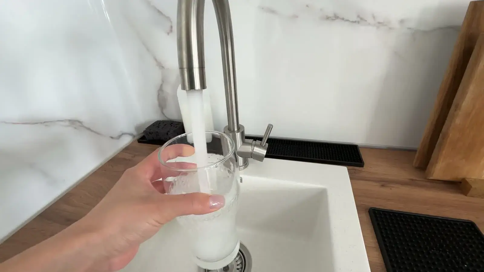 Fill a glass with tap water chest-mounted preview poster