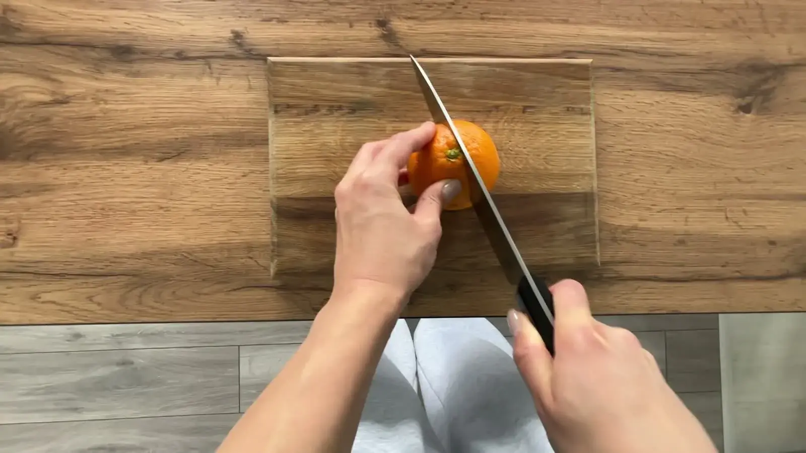 Cut produce with a kitchen knife chest-mounted preview poster